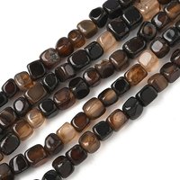 Natural Dragon Veins Agate Cube Beads Strands, Black, 5-6mm — Jewelry Beads