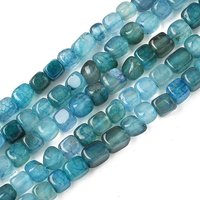 Natural Dragon Veins Agate Cube Beads Strands, Sky Blue, 5-6mm — Jewelry Beads