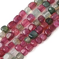 Natural Dragon Veins Agate Beads Strands, Cube, Medium Violet Red — Jewelry Beads