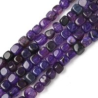 Perles Cubes en Agate Dragon Veins Naturelle, Indigo, 5-6mm — Perles à bijoux