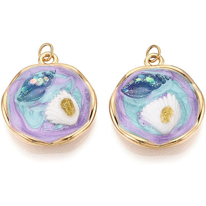 Pendentif en acier inoxydable 304 avec fleur et placage en or 18K — Breloques et pendentifs