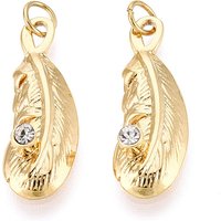 Pendentif en Acier Inoxydable avec Plume et Plaquage en Or 18K
