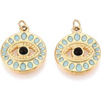 Pendentifs en acier inoxydable 304 avec émail et verre, œil maléfique