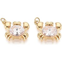304 Stainless Steel Crab Pendant with Clear Cubic Zirconia — Charms & Pendants