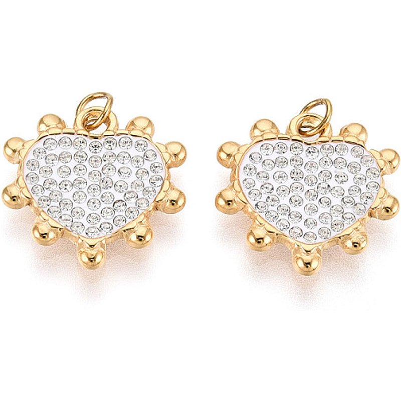 Pendentif en Acier Inoxydable 304 en Forme de Coeur avec Plaquage en Or 18K — Breloques et pendentifs
