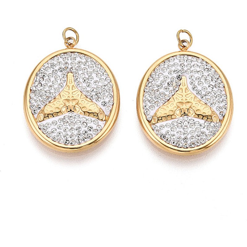 Pendants en Acier Inoxydable 304 et Argile Polymère en Forme de Queue de Poisson — Breloques et pendentifs
