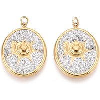 Pendentif en Acier Inoxydable 304 et Argile Polymère avec Plaquage en Or 18K