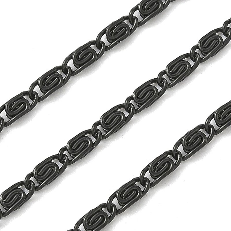 Chaînes Lumachina en acier inoxydable 304 avec Ion Plating, non soudées, noires