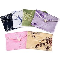 Sacs de rangement en soie Plum Blossom avec broderie et bouton-pression