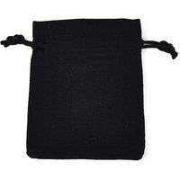 Rectangle Canvas Cloth Packing Pouches, Black Drawstring Bags