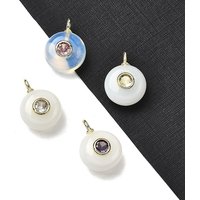 Pendants ronds plats en opalite synthétique avec accessoires en laiton