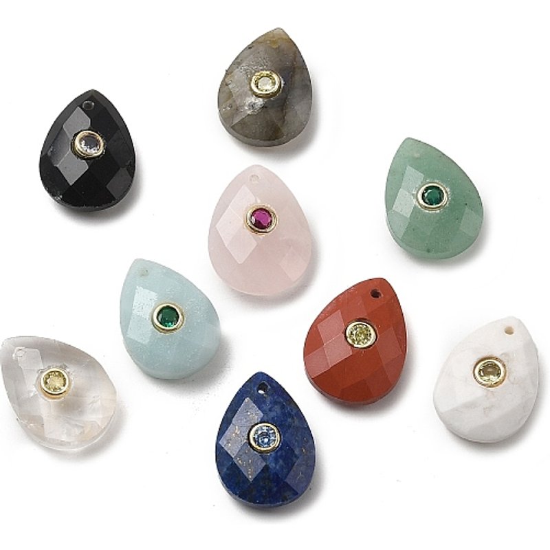 Charms en Pierre Naturelle en Forme de Goutte avec Zirconia — Breloques et pendentifs