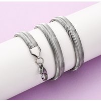 Collier en chaîne plate serpent en acier inoxydable 304, 23,23 pouces — Collier pendentif