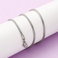 Collier Chaîne Serpentine Rond en Acier Inoxydable 1MM, 15.75 pouces — Collier pendentif