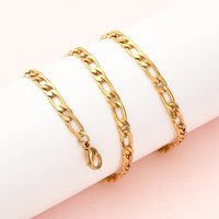 Collier Chaîne Figaro en Acier Inoxydable 304, Doré, 19,29 pouces — Collier pendentif