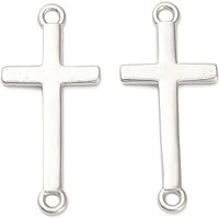 925 Sterling Silver Sideways Cross Connector Charms — Jewelry Findings