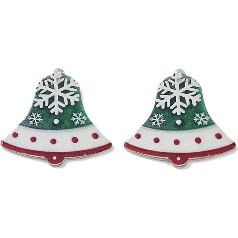 Christmas Bell Opaque Printed Acrylic Pendant — Charms & Pendants