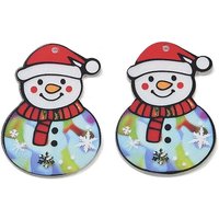 Pendentif en acrylique thématique de Noël, bonhomme de neige, 37.5x27mm