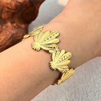 Bracelet Cuff en Acier Inoxydable 304 pour Femmes, Forme de Coquillage — Bracelet Femme