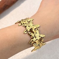 Bracelet Cuff en Acier Inoxydable 304 pour Femmes, Or, Étoile de Mer — Bracelet Femme