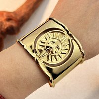 Bracelet Cuff en Acier Inoxydable 304 pour Femmes - Design Soleil Doré — Bracelet Femme