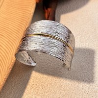 304 Stainless Steel Leaf Cuff Bangles for Women in Platinum and Gold — Bracelet Women