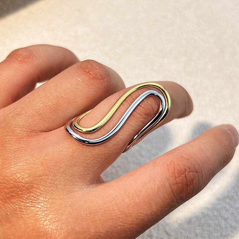 Bagues à Manchette en Acier Inoxydable 304, Platine et Or, 38mm — Bijoux fantaisie