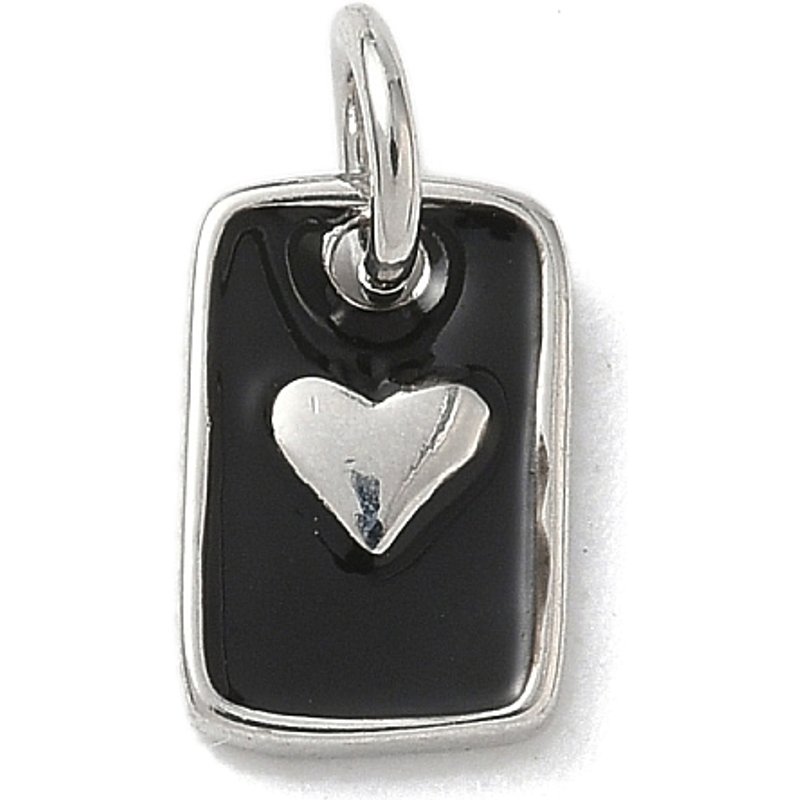 Charms en Émail en Laiton - Rectangle avec Cœurs — Breloques et pendentifs