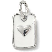 Brass Enamel Rectangle Heart Charms, Cadmium & Lead Free