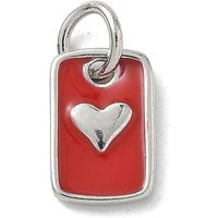 Brass Enamel Rectangle Heart Charms, Cadmium & Lead Free