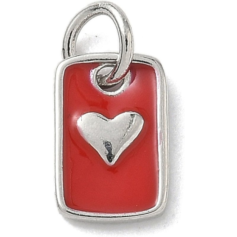 Charms en Émail en Laiton, Rectangle avec Cœurs, Sans Cadmium ni Plomb — Breloques et pendentifs