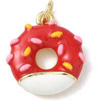 Charms en Émail de Laiton en Forme de Donut avec Anneaux de Saut, Plaqué Or 18K — Breloques et pendentifs