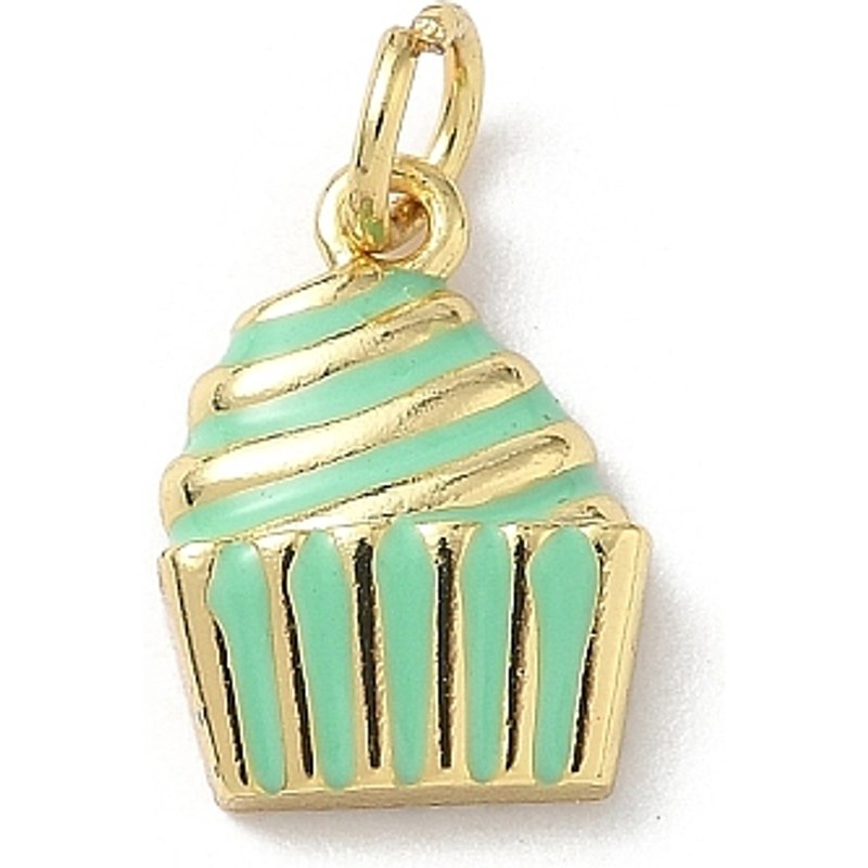 Charms en Émail en Laiton avec Plaquage en Or 18K et Anneau de Saut — Breloques et pendentifs