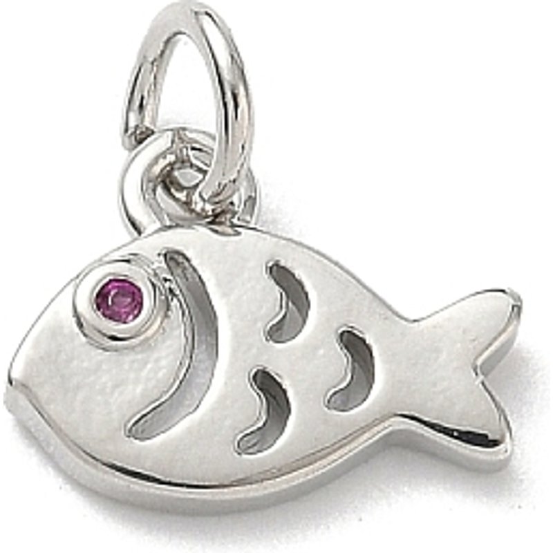 Brass Micro Pave Cubic Zirconia Fish Charms with Jump Ring — Charms & Pendants