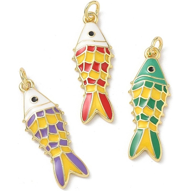 Pendants en Émail de Laiton Animaux Marins avec Plaquage en Or 18K — Breloques et pendentifs