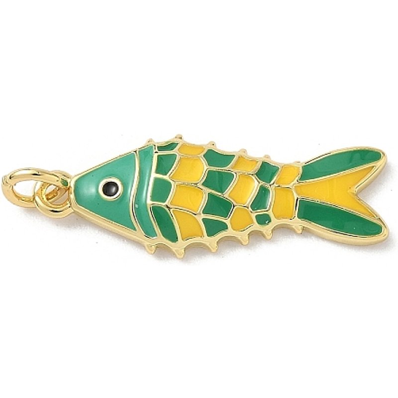 Pendants en Émail de Bronze Animaux Marins avec Plaquage en Or 18K — Breloques et pendentifs