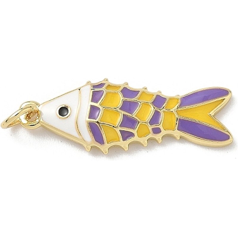 Pendants en Émail de Bronze Animaux Marins avec Plaquage en Or 18K — Breloques et pendentifs