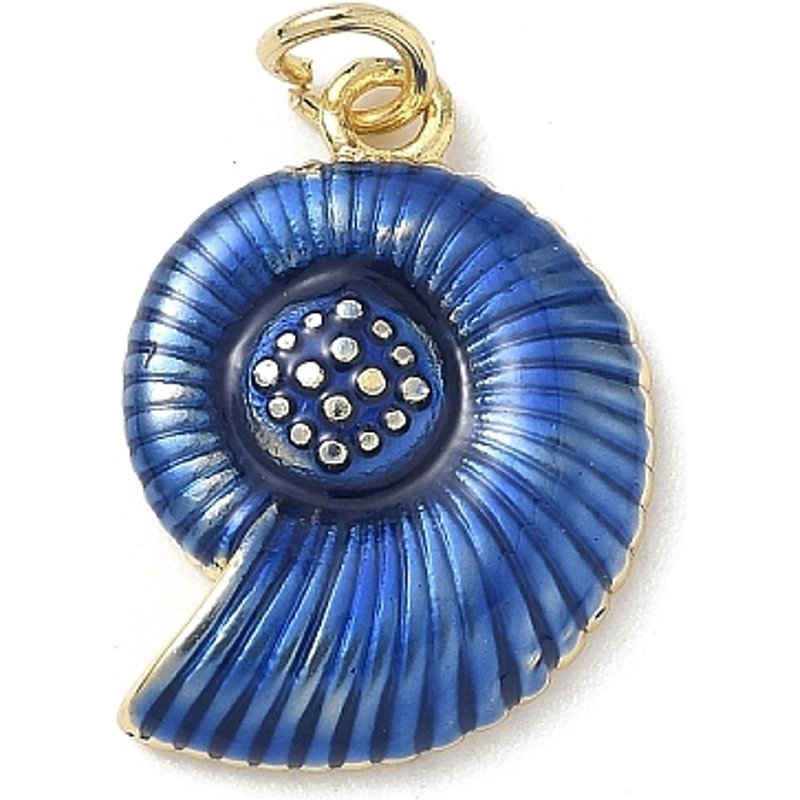 Pendentifs en Émail de Brass Animaux Marins, Plaqué Or 18K, Bleu — Breloques et pendentifs