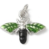Insect Themes Brass Enamel Pendants with Jump Ring, Bees