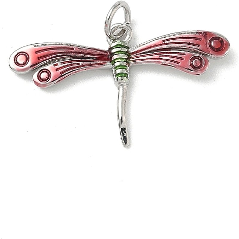 Insect Themes Brass Enamel Dragonfly Pendant with Jump Ring — Charms & Pendants