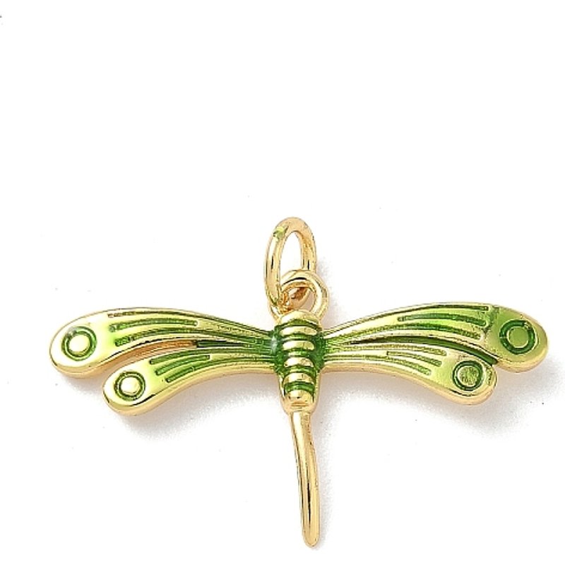 Pendentif en Émail de Laiton Thèmes d'Insectes, Plaqué Or 18K — Breloques et pendentifs