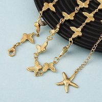 304 Stainless Steel Butterfly Link Chain Necklace for Women, Golden