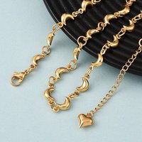 Collier en chaîne avec maillons lune en acier inoxydable 304 pour femmes, doré — Collier pendentif