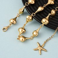 304 Stainless Steel Teardrop Link Chain Necklace for Women — Pendant Necklace