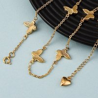 Collier Chaîne en Acier Inoxydable 304 avec Liens Papillon pour Femmes - Doré — Collier pendentif
