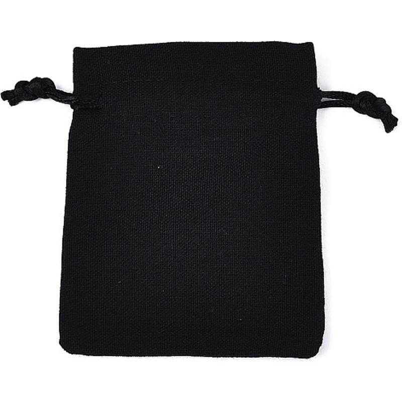 Poches en toile rectangulaires, sacs à cordon noir, 9.5-10x7.5-8cm — Rangement et présentation