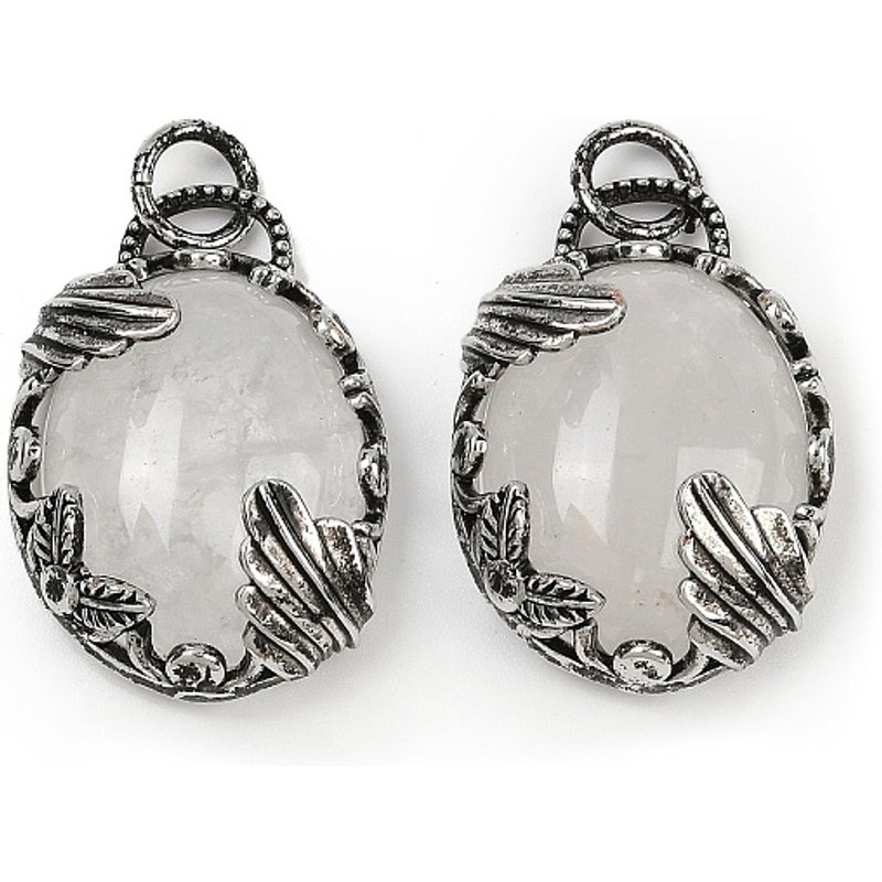 Natural Quartz Crystal Pendants with Brass Settings — Charms & Pendants