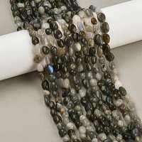 Fils de perles de labradorite naturelle, nuggets, pierre polie