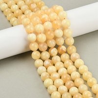 Brins de perles de calcite jaune naturelle, rondes 12mm, 32pcs — Perles à bijoux