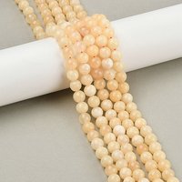 Fils de perles de calcite jaune naturelle, rondes, 8mm, 51pcs — Perles à bijoux